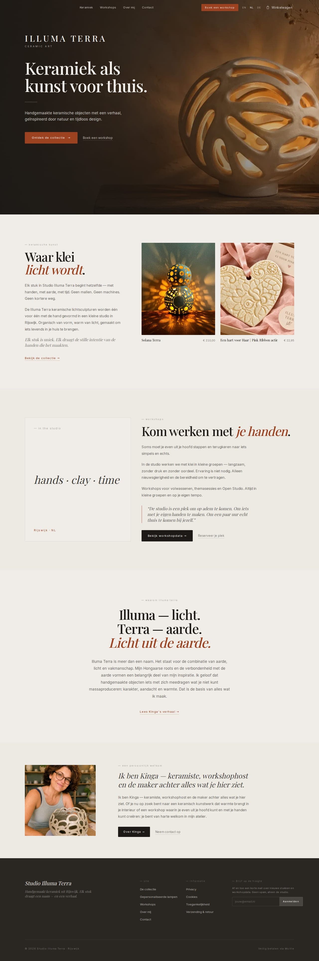 Screenshot van de website Illuma Terra