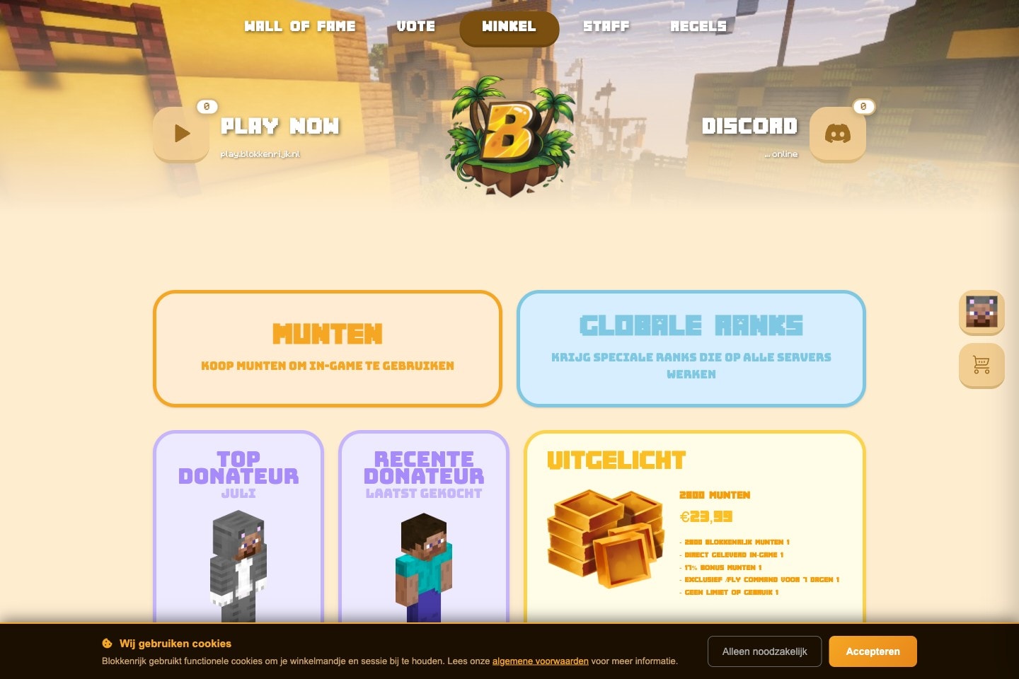 BlokkenRijk — Minecraft server & webshop